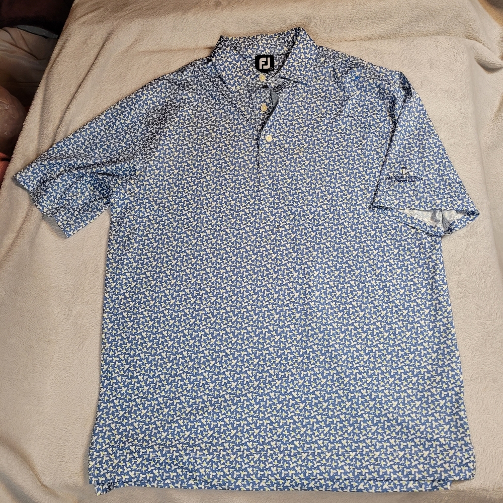 Footjoy FJ Mens abstract floral polo shirt Large